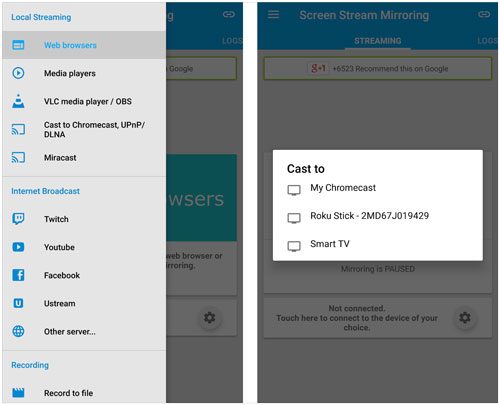 cast redmi note 9 pro to a laptop using screen stream mirroring