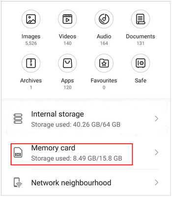 move pictures from the phone to an sd card