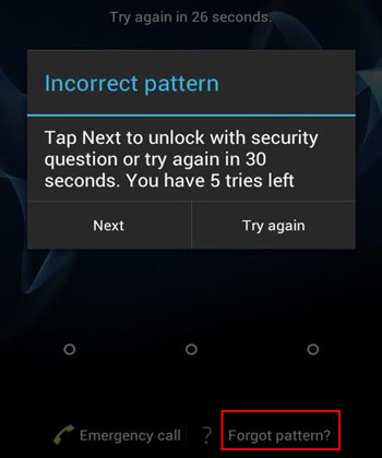 unlocking sony phone with google security questions