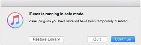 check itunes by getting it into safe mode