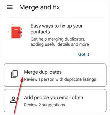 merge duplicate contacts on android