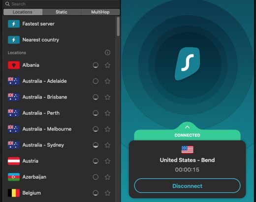 use surfshark vpn to change virtual location on smartphone without itools