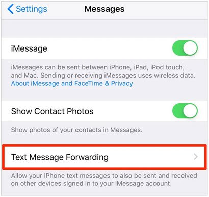 how to download messages from iphone to mac via text message forwarding