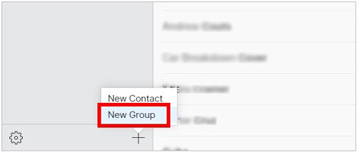 create a group on iphone via icloud