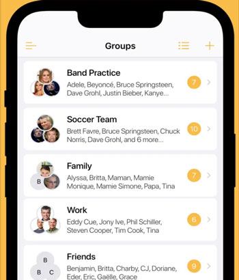 use contact groups app to make groups on an iphone