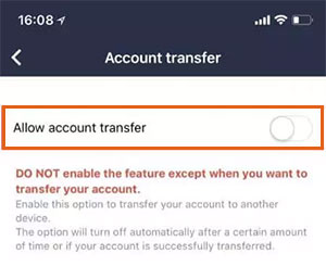 allow line account transfer