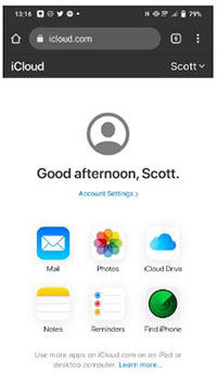access icloud from android