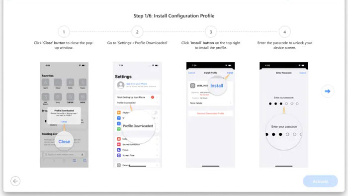 install configuration profile to bypass internet lock on iphone without a sim card