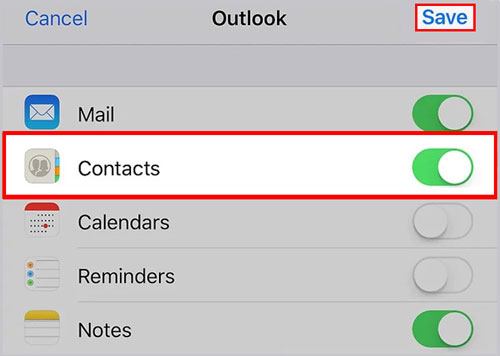 import outlook contacts to iphone via exchange synchronization