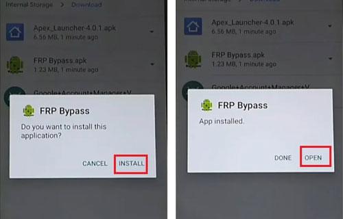 use frp bypass apk to remove the frp lock from android