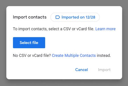 import phone contacts to android via google contacts