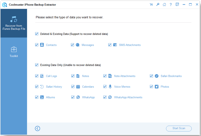 scan the target data types