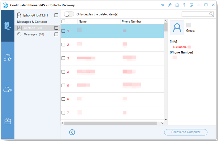 recover iphone losing contacts via coolmuster iphone sms contacts recovery