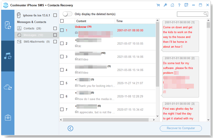 recover itunes messages