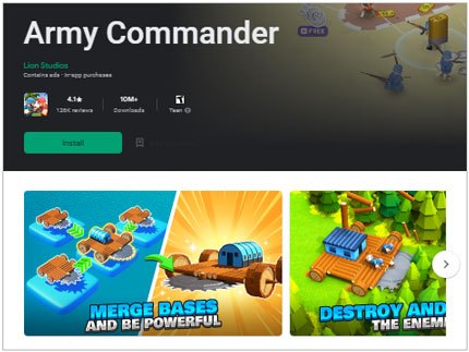 features of army commander game