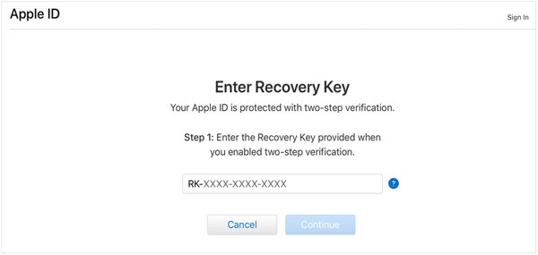 unlock icloud account with a recovery key
