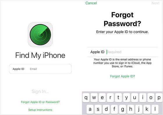 find apple id password on iphone using fing my app