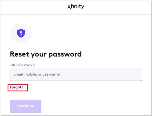reset the password of comcast email account