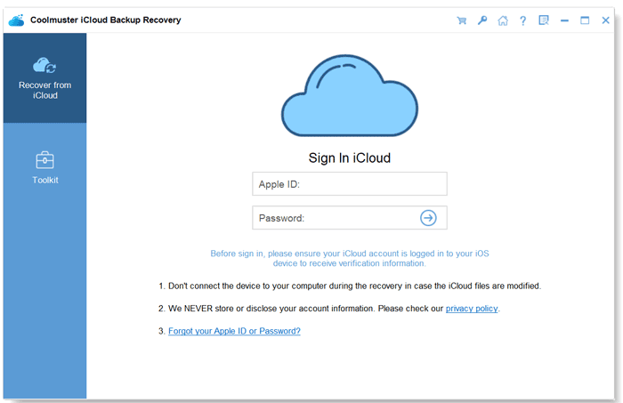 sign into icloud