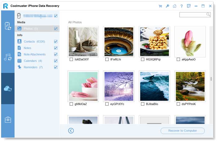 select photo files to recover