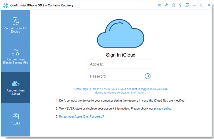 restore data from icloud backup