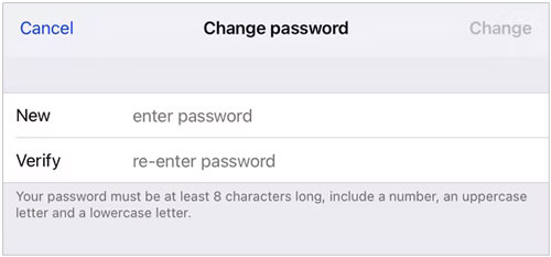 recover password for icloud by changing password on ios device