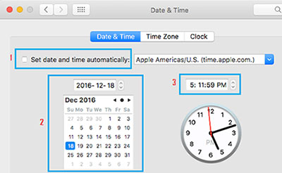 date and time settings on mac