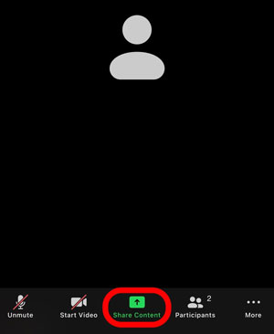 share screen on zoom on iphone