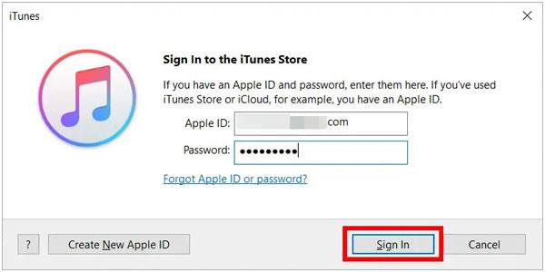 sign in itunes