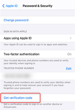 get verification code on iphone