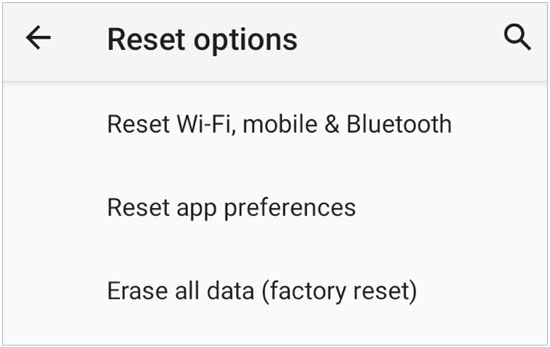 reset android network to fix messages not sending