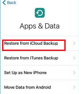 restore from icloud backup