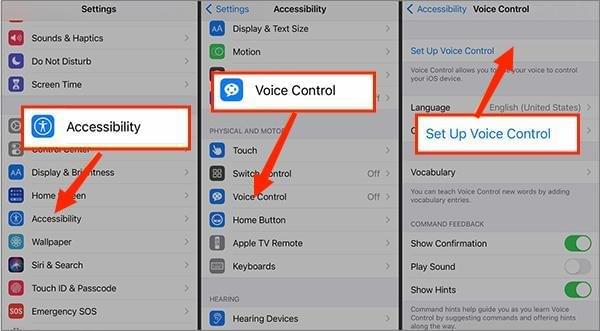 unlock iphone without swiping up via turning on voice control