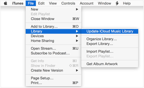 update icloud music library on itunes to repair the error