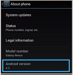 check android version on your seetings