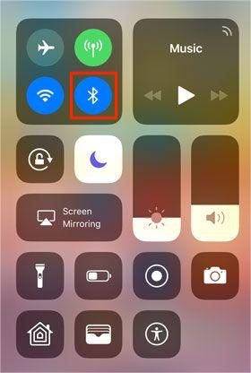 access the control center and check if the bluetooth icon is activated
