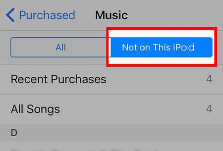click music and choose not on this iPod