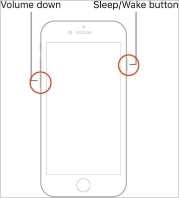 press and hold the sleep/wake key and volume down