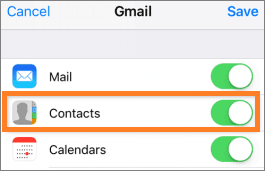 turn on contacts sync in gmail settings