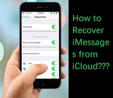 a picture saying how to recover imessages from icloud