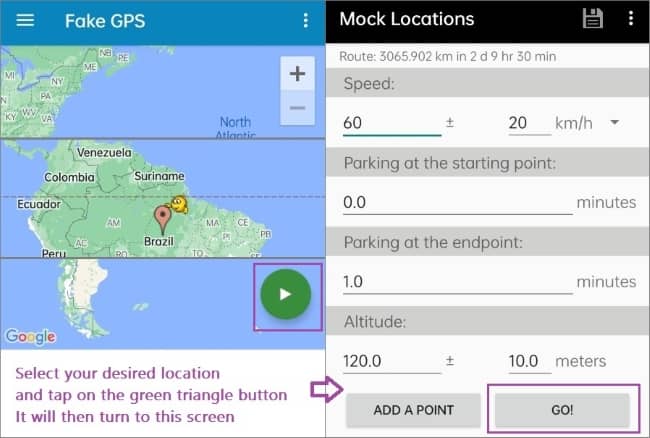 how to mock location via fake gps location