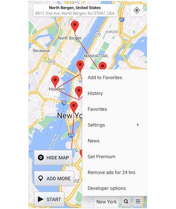 change location on google maps via an app