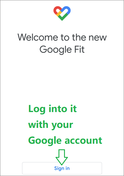 log into google fit with your google account