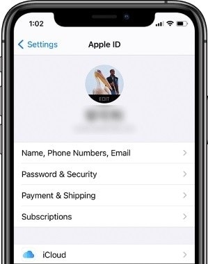 find icloud in iphone settings