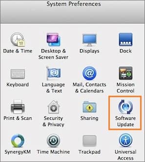 hit software update in system preferences on mac