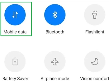 turn on mobile data and turn off wifi connection