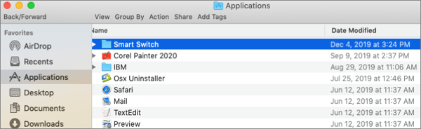 remove files related to smart switch on mac