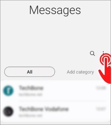 tap on messages app menu