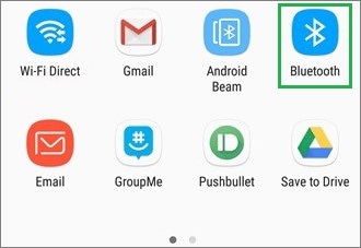 select bluetooth from the sharing menu