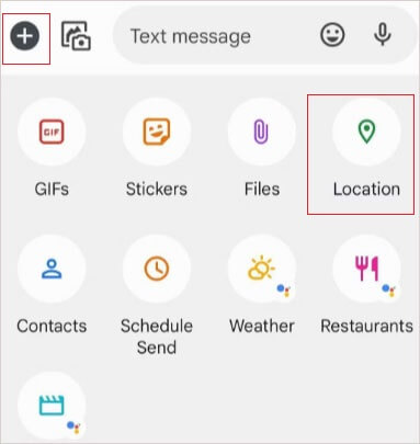 share location on android using google messages